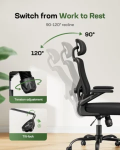 Marsail chair reclines from 90 to 120 degrees...