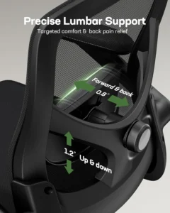 Close-up of adjustable lumbar support...
