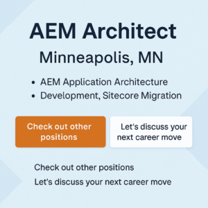 AEM Architect contract job in Minneapolis MN with Allianz Insurance requiring Adobe Illustrator, AutoCAD, and AEM skills