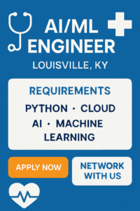 AI/ML Engineer job in healthcare sector located in Louisville Kentucky for Python developers