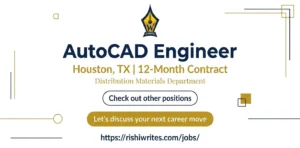 AutoCAD Engineer I job opening in Houston Texas with MicroStation CAD and infrastructure engineering experience