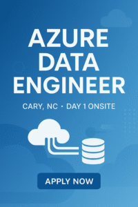 Azure Data Engineer Job in Cary, NC – Apply Now