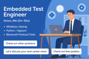 Embedded Test Engineer job in Acton MA onsite full-time