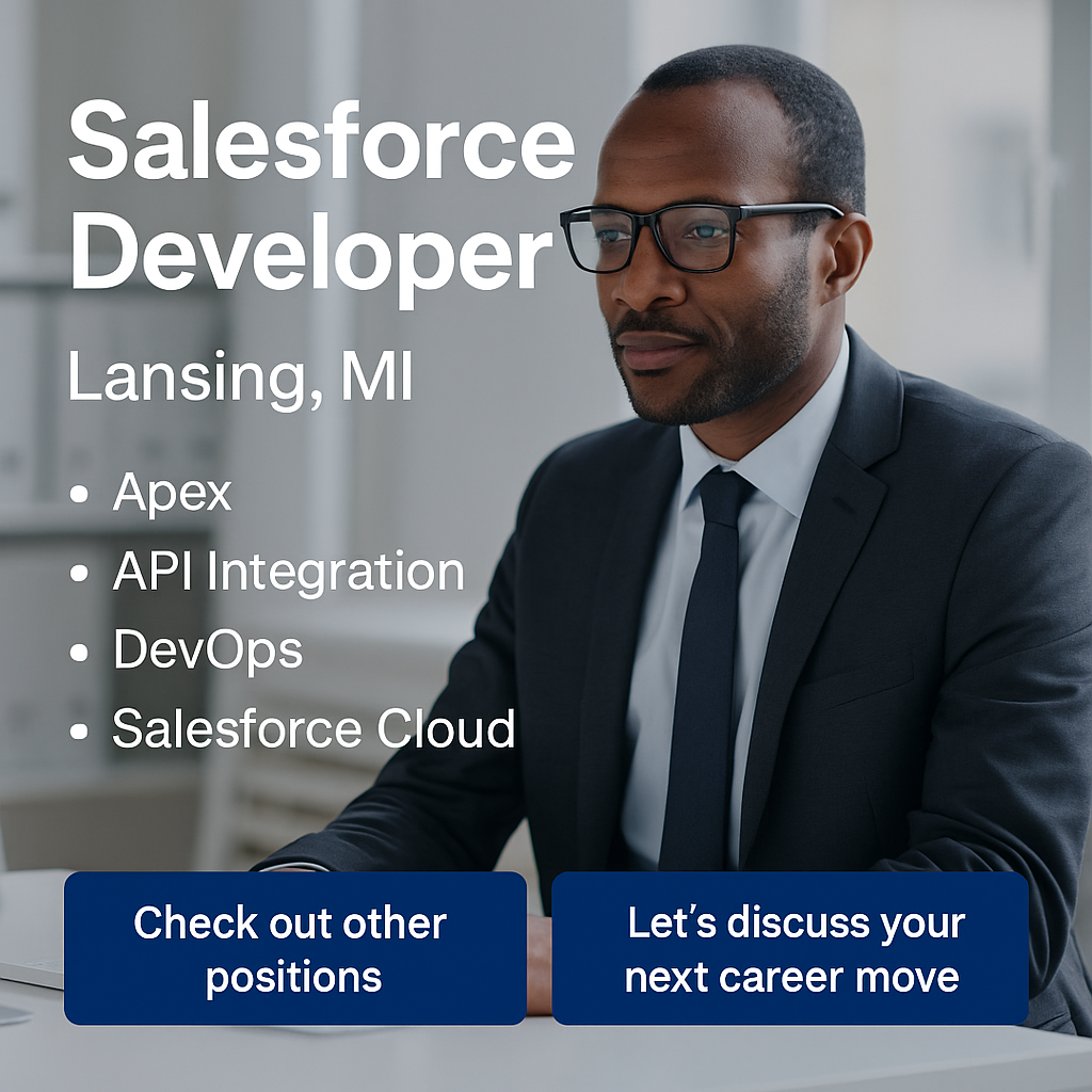 Salesforce Developer job in Lansing MI with Apex and API integration
