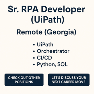 Remote Senior RPA Developer Job – UiPath and Automation Experts